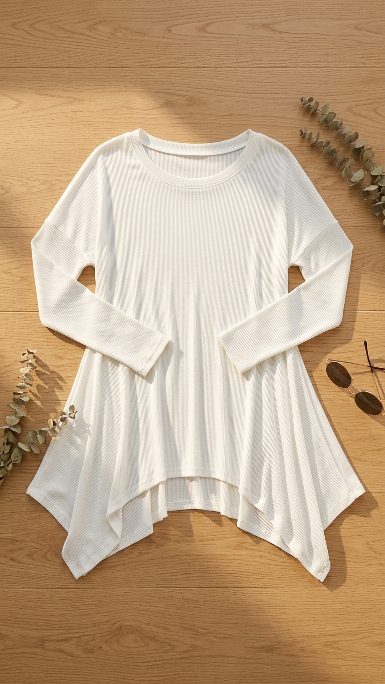White Soft Flow Knit Top