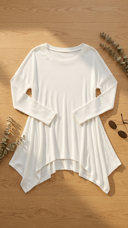 White Soft Flow Knit Top