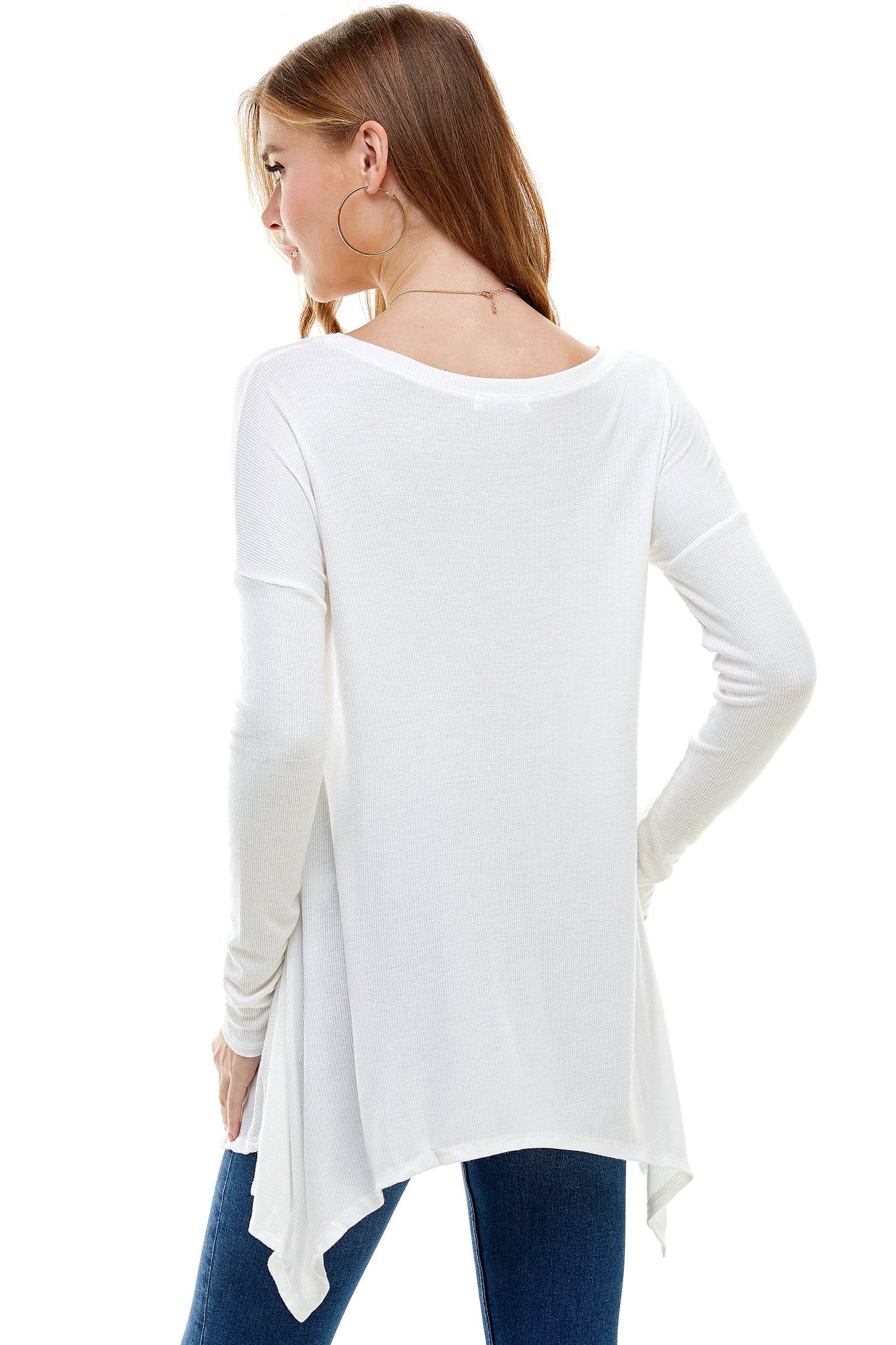 White Soft Flow Knit Top