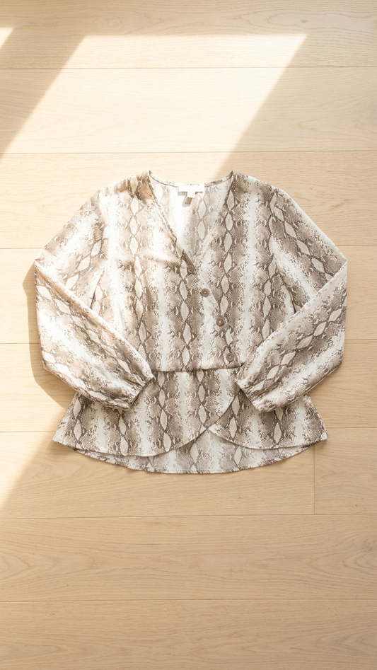 Taupe Combo Top (Plus Size)