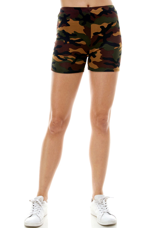 Black Zebra Printed Biker Shorts