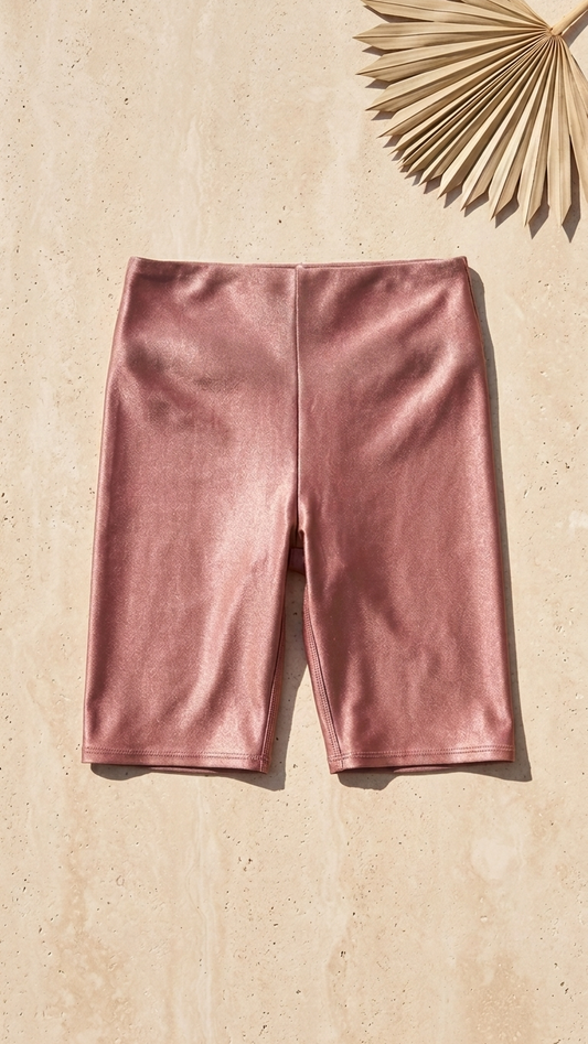 Mauve High Waist Biker Shorts