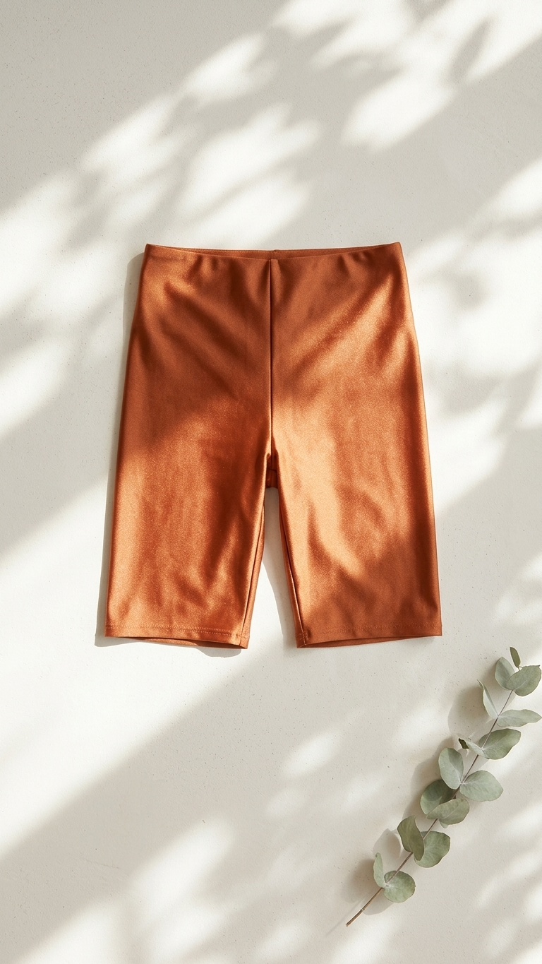 Rust High Waist Biker Shorts