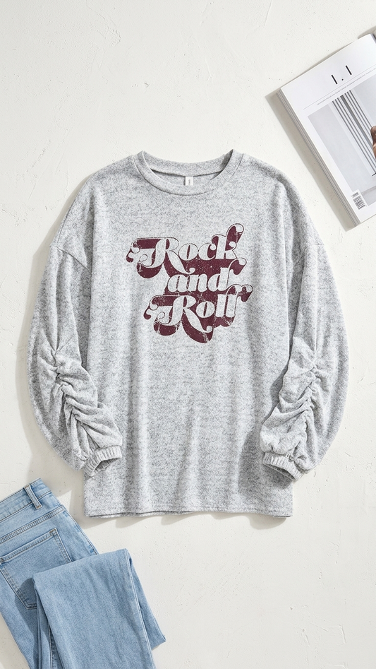 Gray Graphic Pullover Top