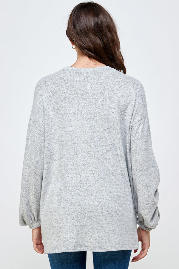 Gray Graphic Pullover Top