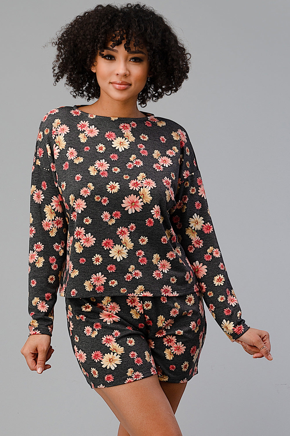 White Floral Lounge Set