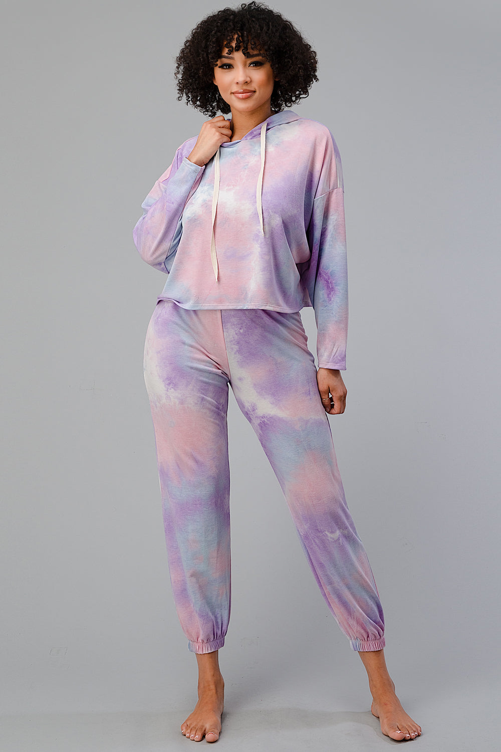 Purple / Blue Pastel Tie Dye Lounge Set