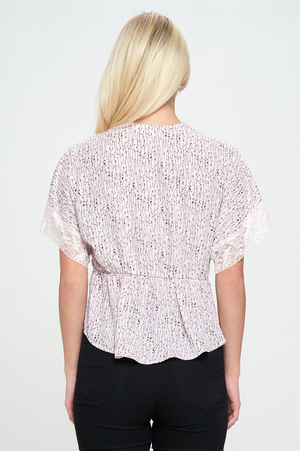 Pink Lace Detail Top
