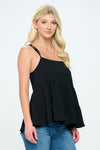 Tiered Sleeveless Top with Adjustable Straps