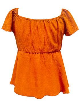 Flutter Sleeve Smocked Peplum Top