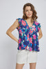 Floral Ruffle Sleeve V-Neck Top – Bright and Breezy Summer Style