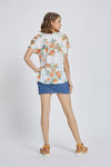 Floral V-Neck Knot-Front Blouse