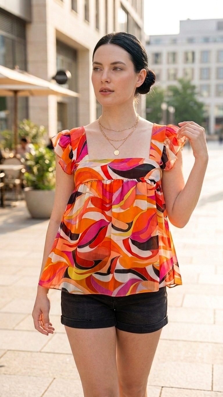 Royal Geo Print Tank Top