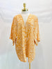 Women's Floral Kimono Set - Lightweight Mustard Kimono with Matching Shorts