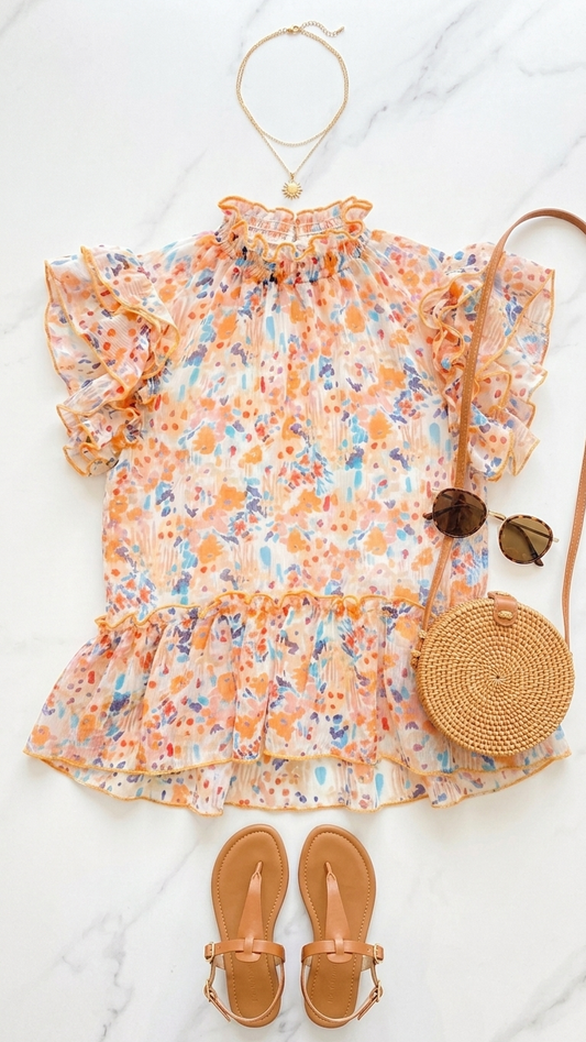 Poppy Smocked Ruffle Top