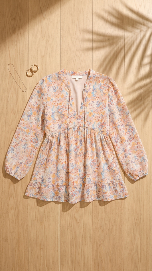 Poppy Print Long Sleeve Top