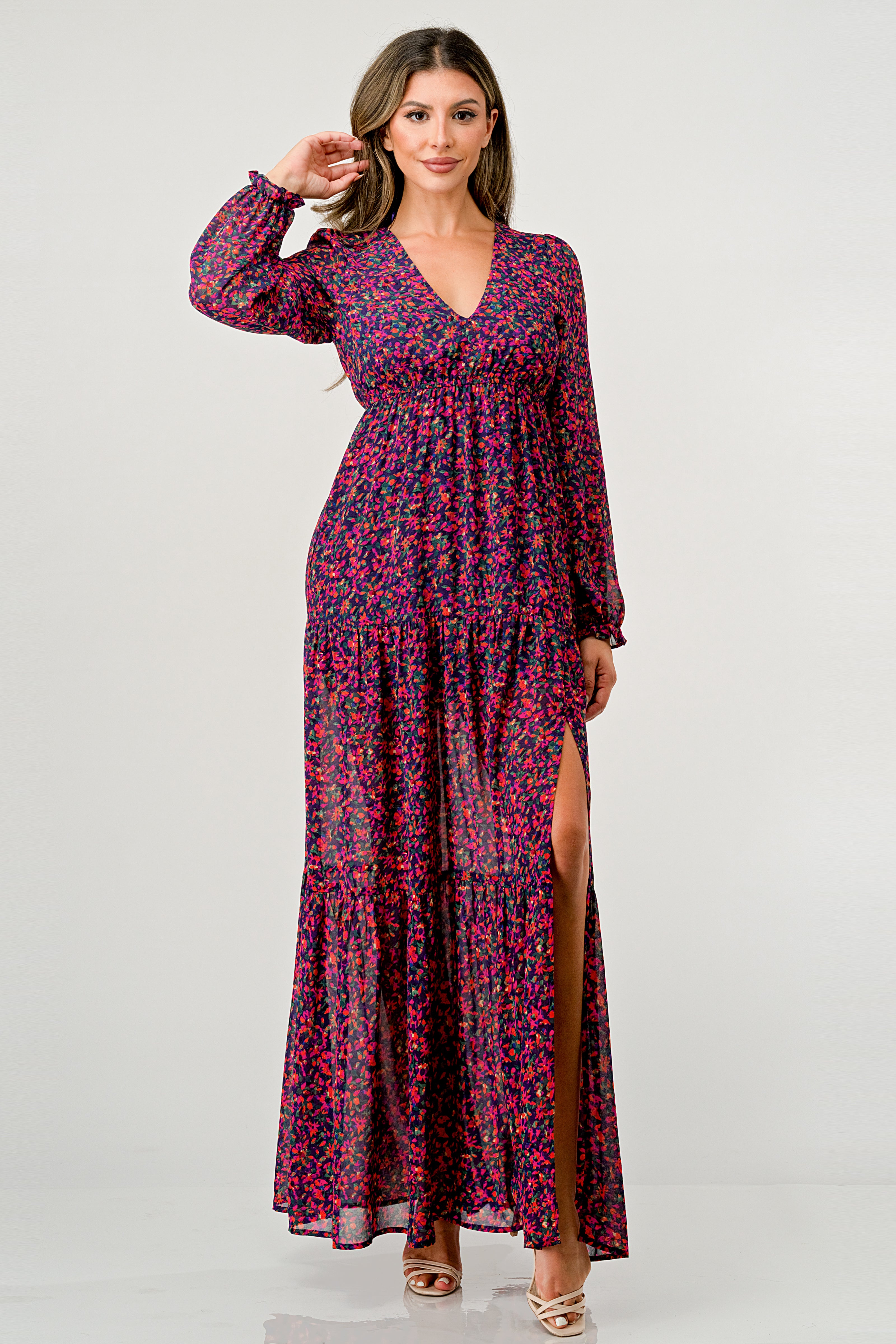 EFJONE Trendy Dresses for Women 2023 Floral Print Knot Front