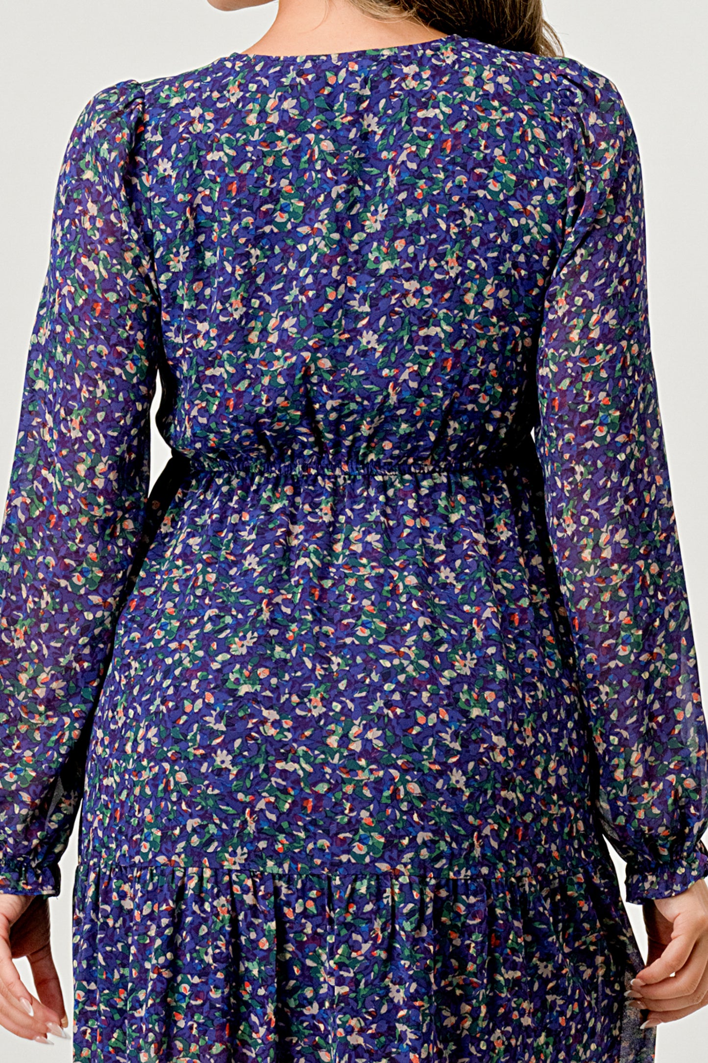 Navy Print Maxi Dress
