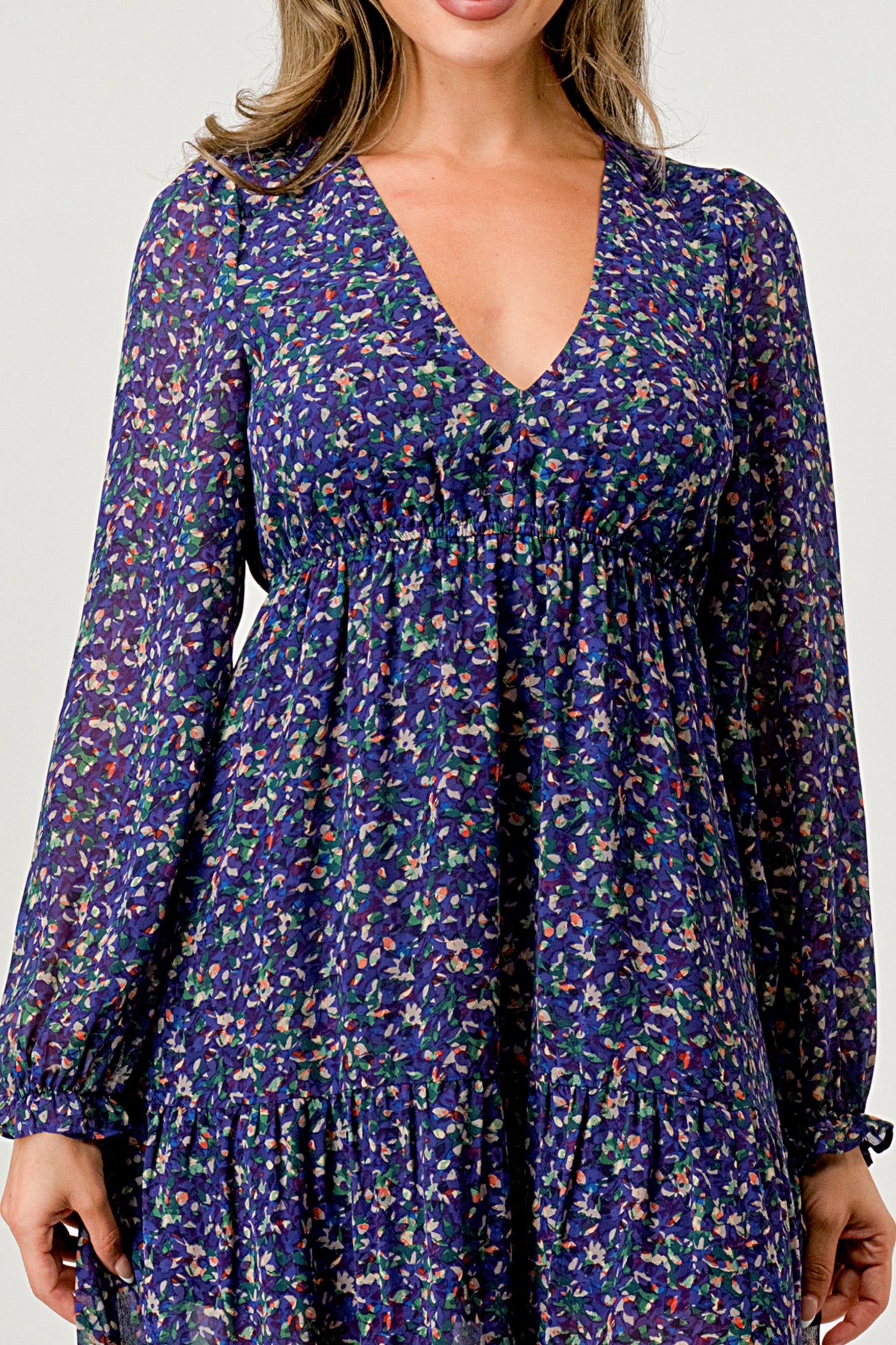 Navy Print Maxi Dress
