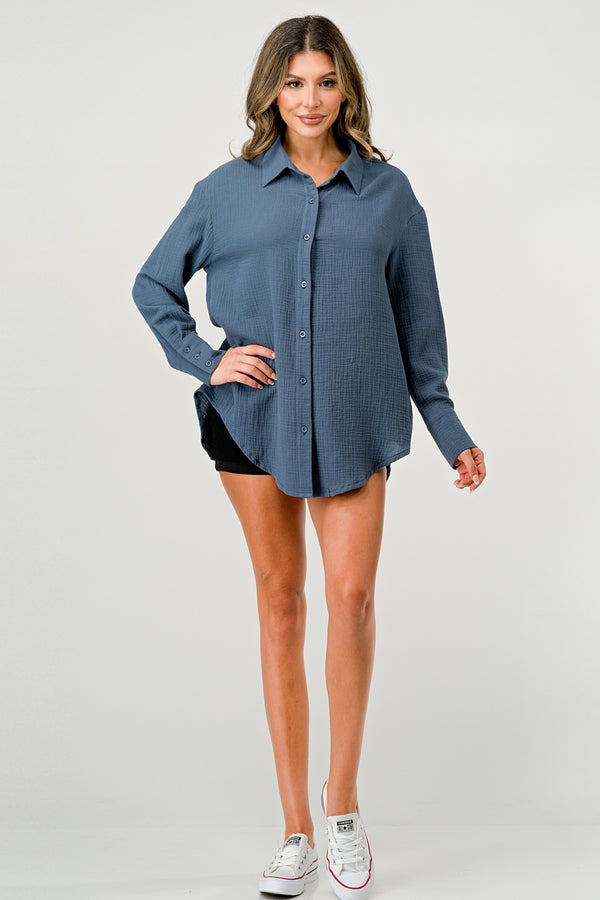 Oversized Button-Up Shirt – Effortlessly Casual