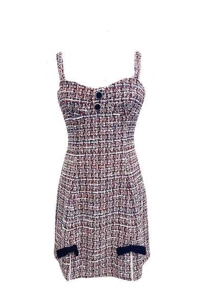 Tweed Mini Dress with Button Detail – Classic and Chic