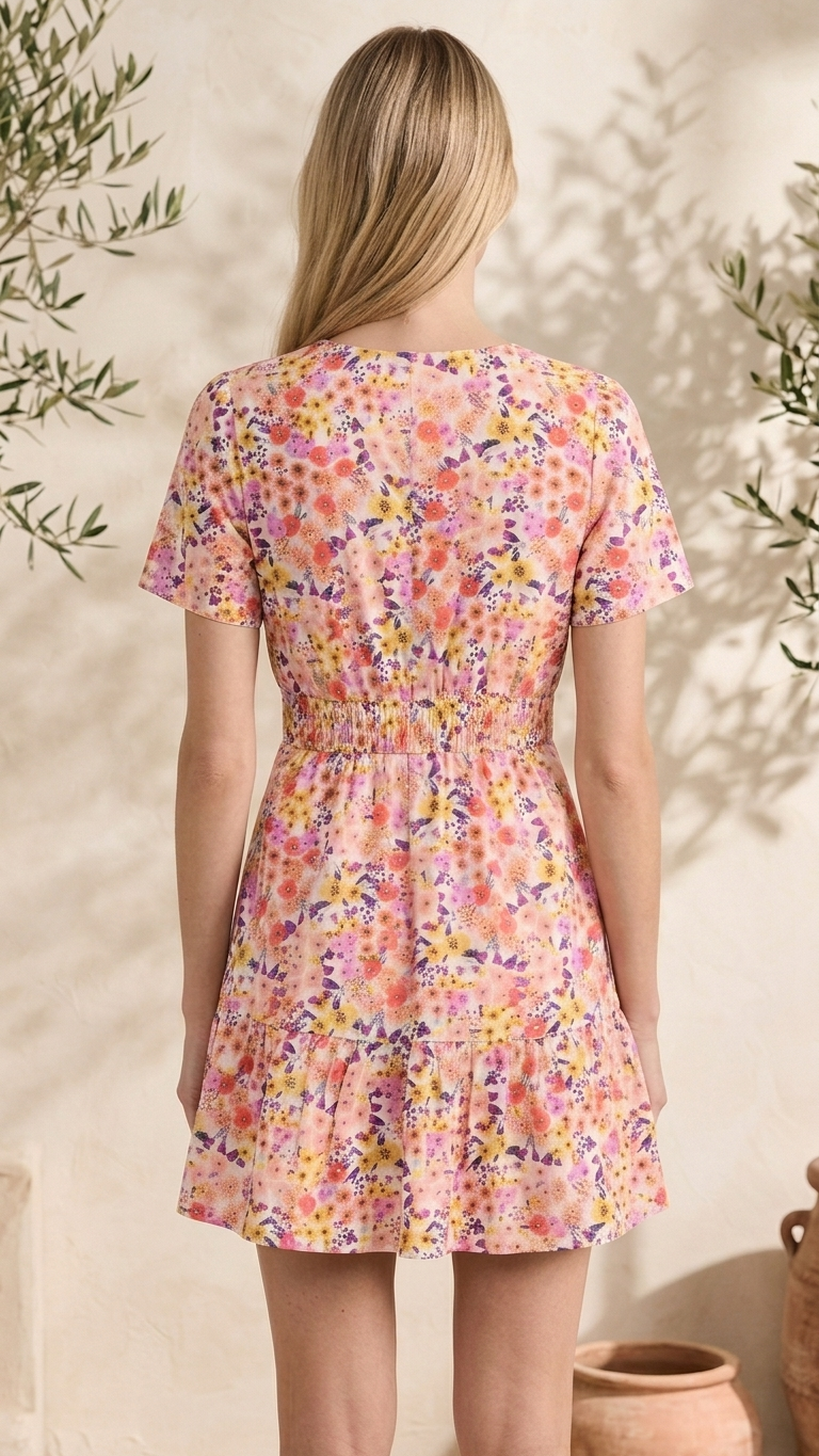 White Combo Garden Party Dress