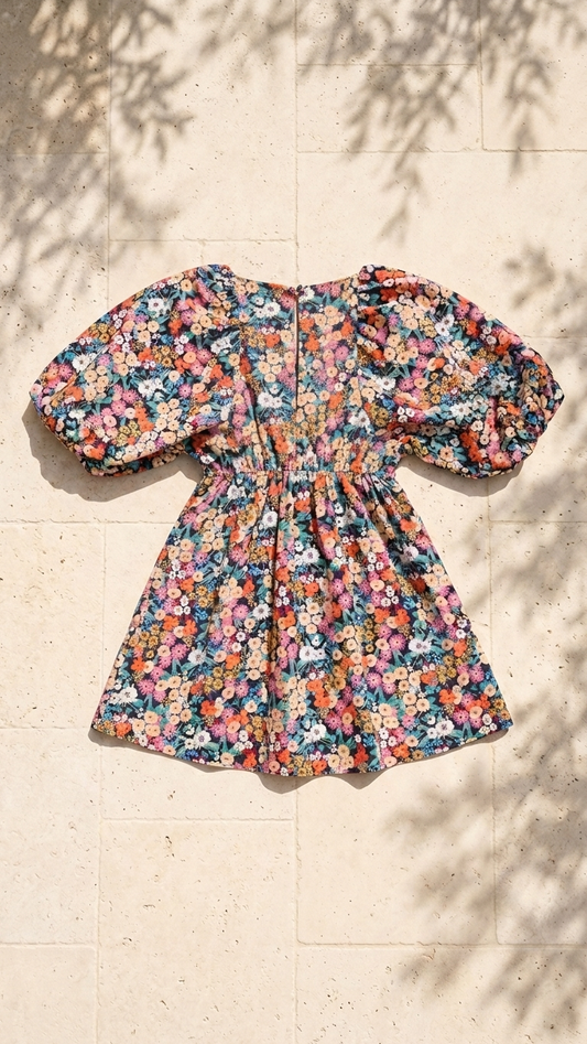 Navy Resort Floral Dress
