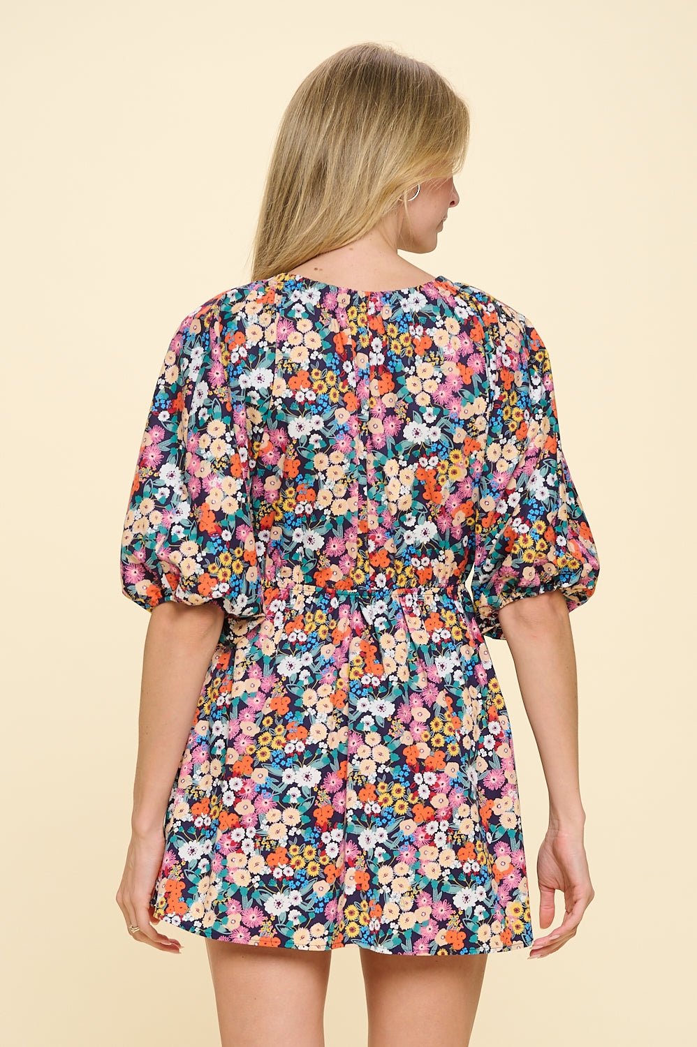 Navy Resort Floral Dress