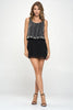 Women's Sleeveless Beaded Embellished Mini Dress