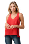 V NECK Hi Low Cami Top with Chiffon