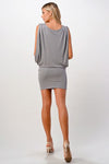 Double layered banded bottom mini dress