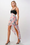 Strappy Bodice Tie-Dye High-Low Dress