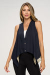 Women's silk contrast fashion vest