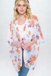 Floral Kimono Cardigan with Open Front