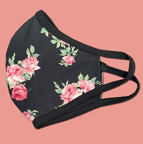 Floral flower fashion washable reusable breathable fabric ear loop shield face masks