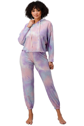 Cozy Tie-Dye Lounge Set with Hoodie