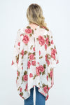 Floral Kimono Cardigan with Open Front