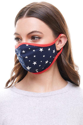 US made America flag star fashion washable reusable cloth face mask