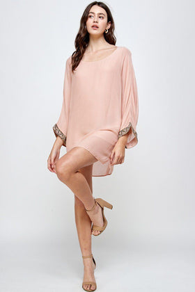 Batwing Sleeve Shift Dress – Effortless Flow and Elegance