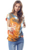 Tie-Dye Twist Front Short Sleeve Top