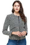 Boucle Tweed Biker Jacket Top - MILEY + MOLLY