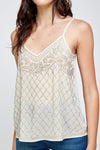 Beaded embellishments tank top cami top