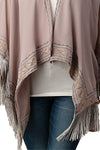 Beaded With Tassel Hemmed Cover Up Kimono Cardigan