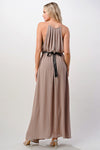 Pleated cami chiffon maxi dress