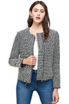 Boucle Tweed Biker Jacket Top - MILEY + MOLLY