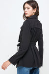 Draped Collar Trench Coat Jacket Top - MILEY + MOLLY