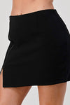 High-Waisted Zip-Front Mini Skirt