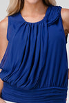 Sleeveless Pleated Draped Blouse