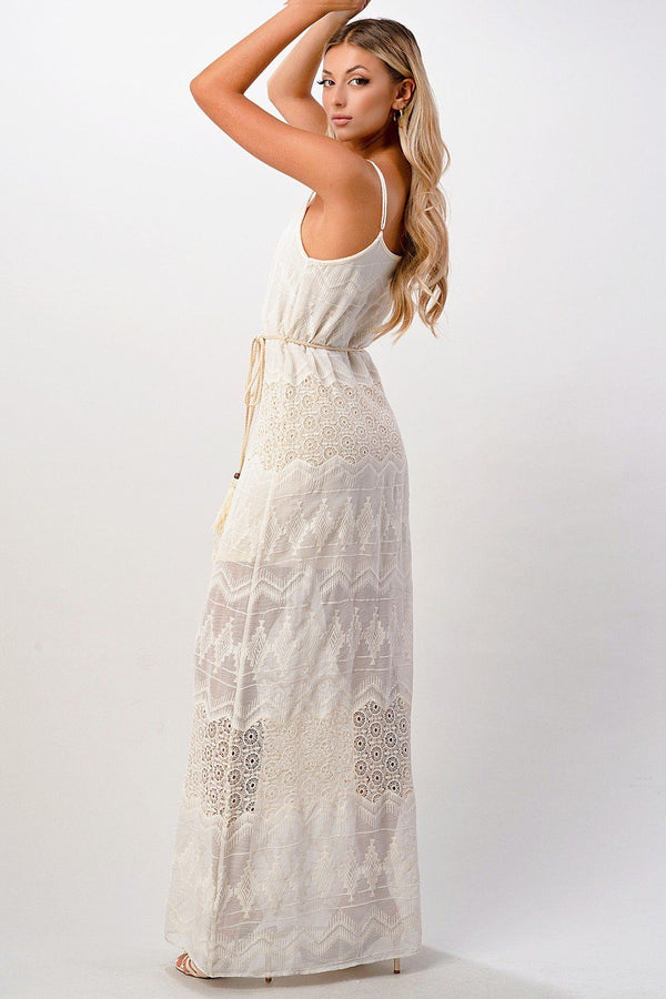 Aztec Embroidered Maxi Dress