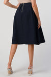 Textured A-Line Midi Skirt with Pleats